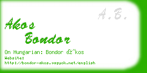 akos bondor business card